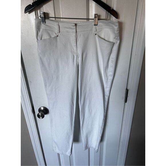 Cache white ankle pants size 8 stretchy jean dress pants - Picture 1 of 5